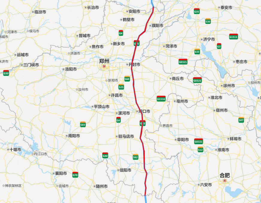 大廣高速公路地圖（tú）-河南段