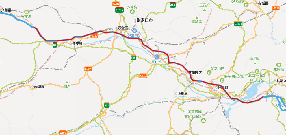 京藏高（gāo）速公路（lù）地圖-河北（běi）段