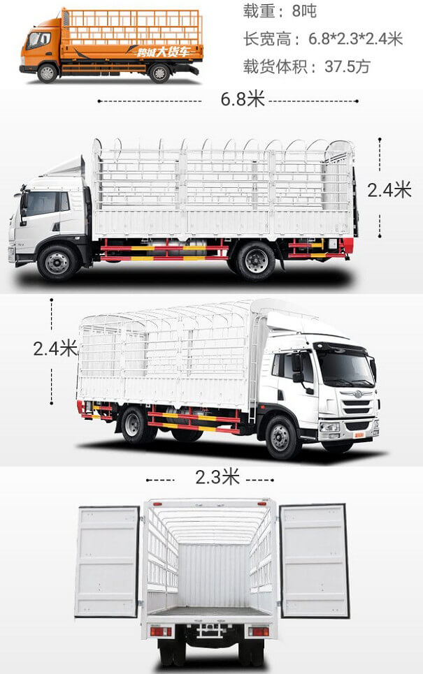 車（chē）拉貨（huò）6米8貨車實物圖